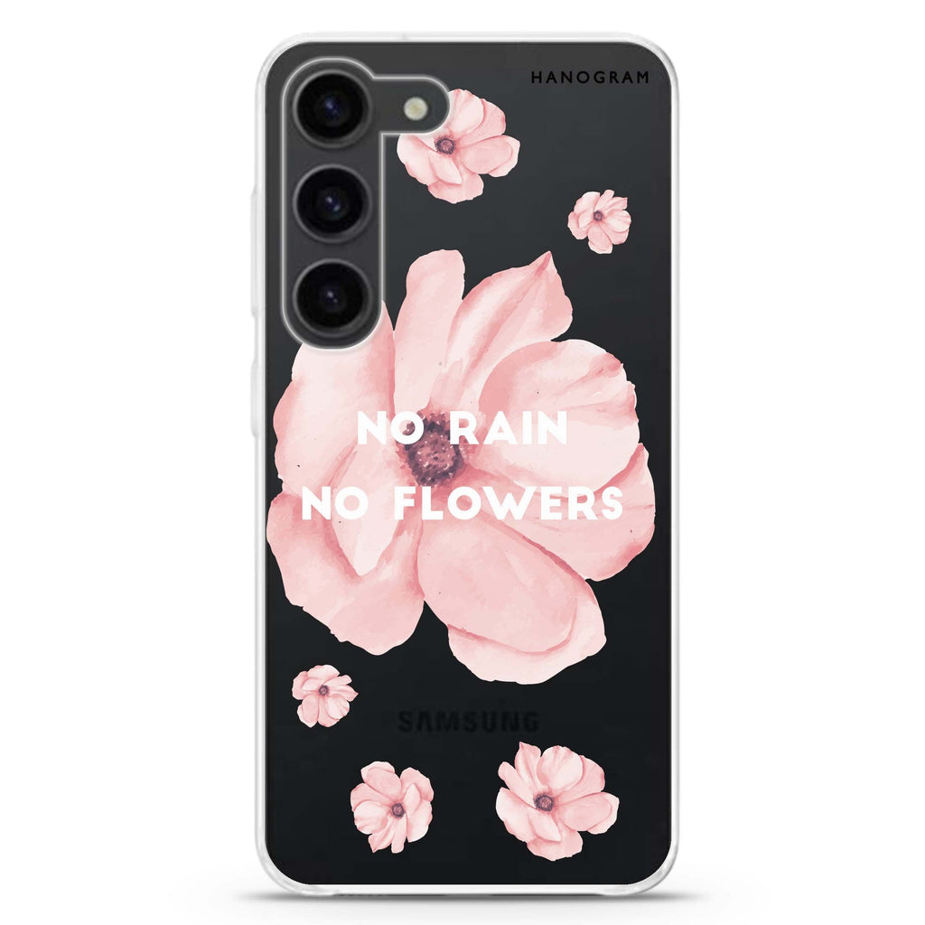 No rain No flowers ultra-clear case for Samsung Galaxy S23/S22, front view