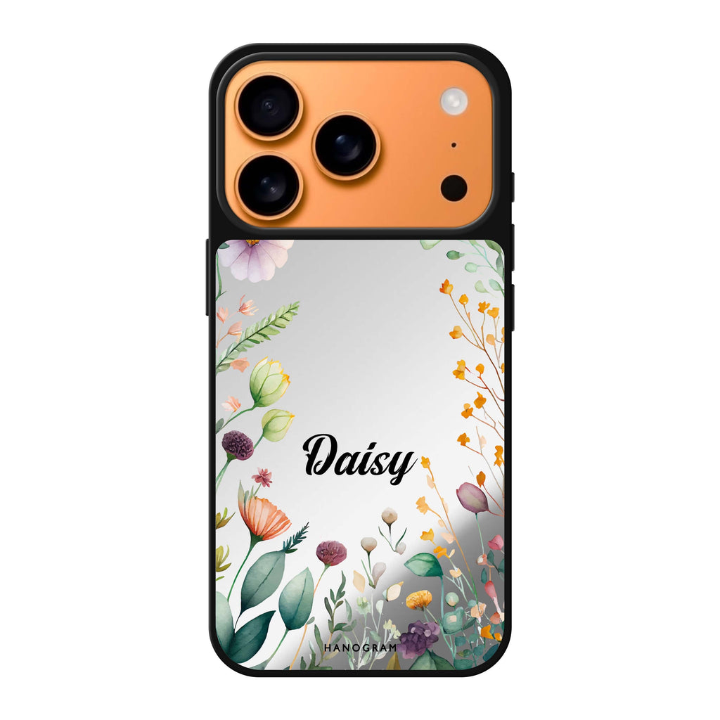 Beautiful Garden personalized name spring floral nature iPhone 17 Pro Max mirror case