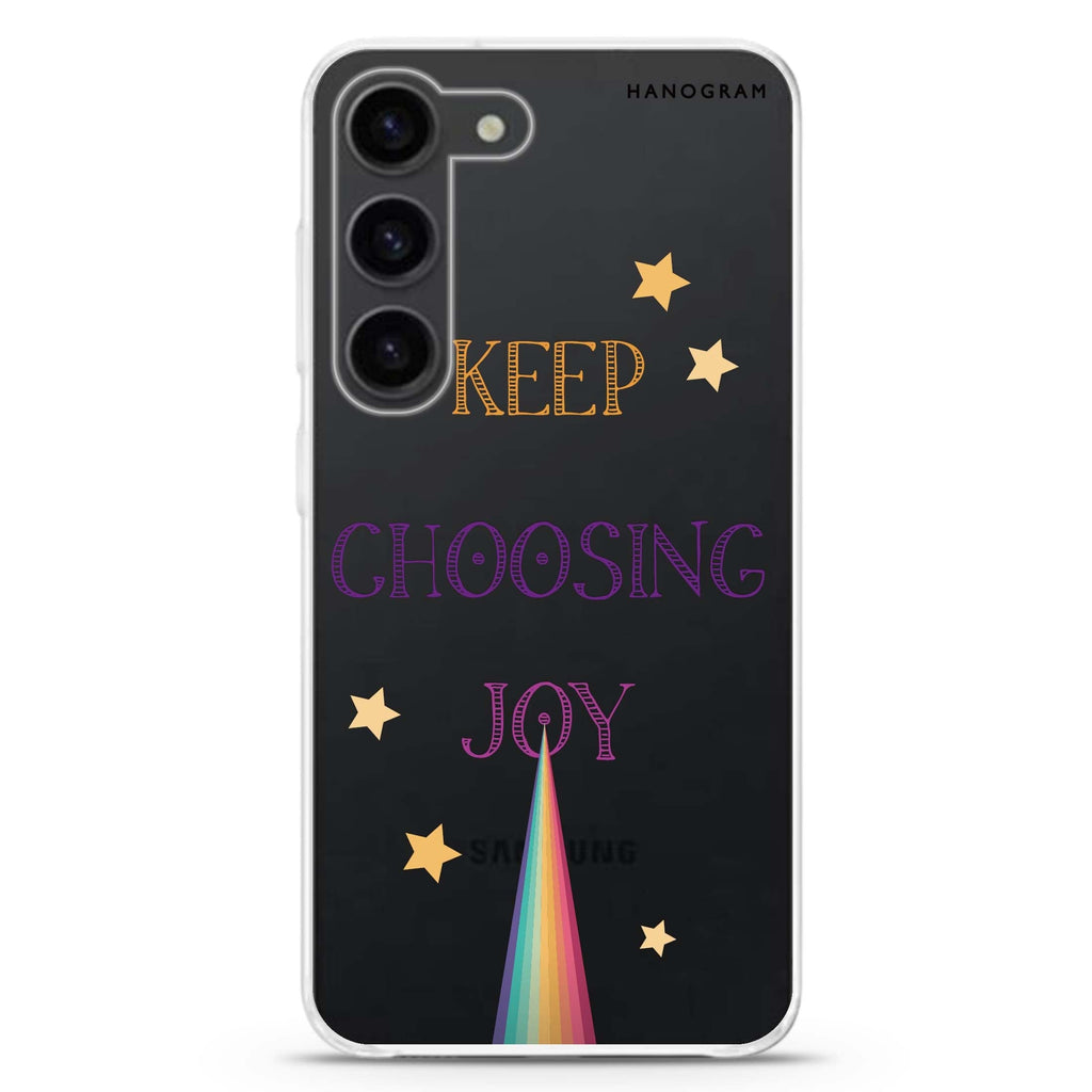 Keep choosing joy ultra-clear case for Samsung Galaxy S23/S22, front view