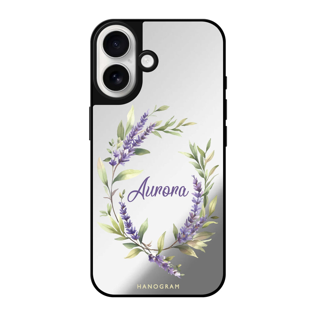 Reflective iPhone 16 Mirror Case –Lavender Ring iPhone Design