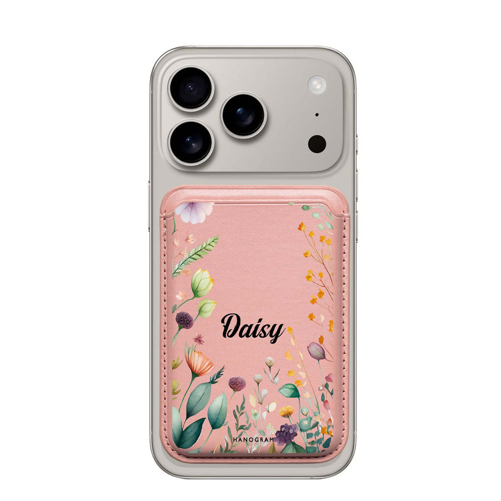 Beautiful Garden custom name MagSafe wallet for iPhone, personalized magnetic card holder, main view