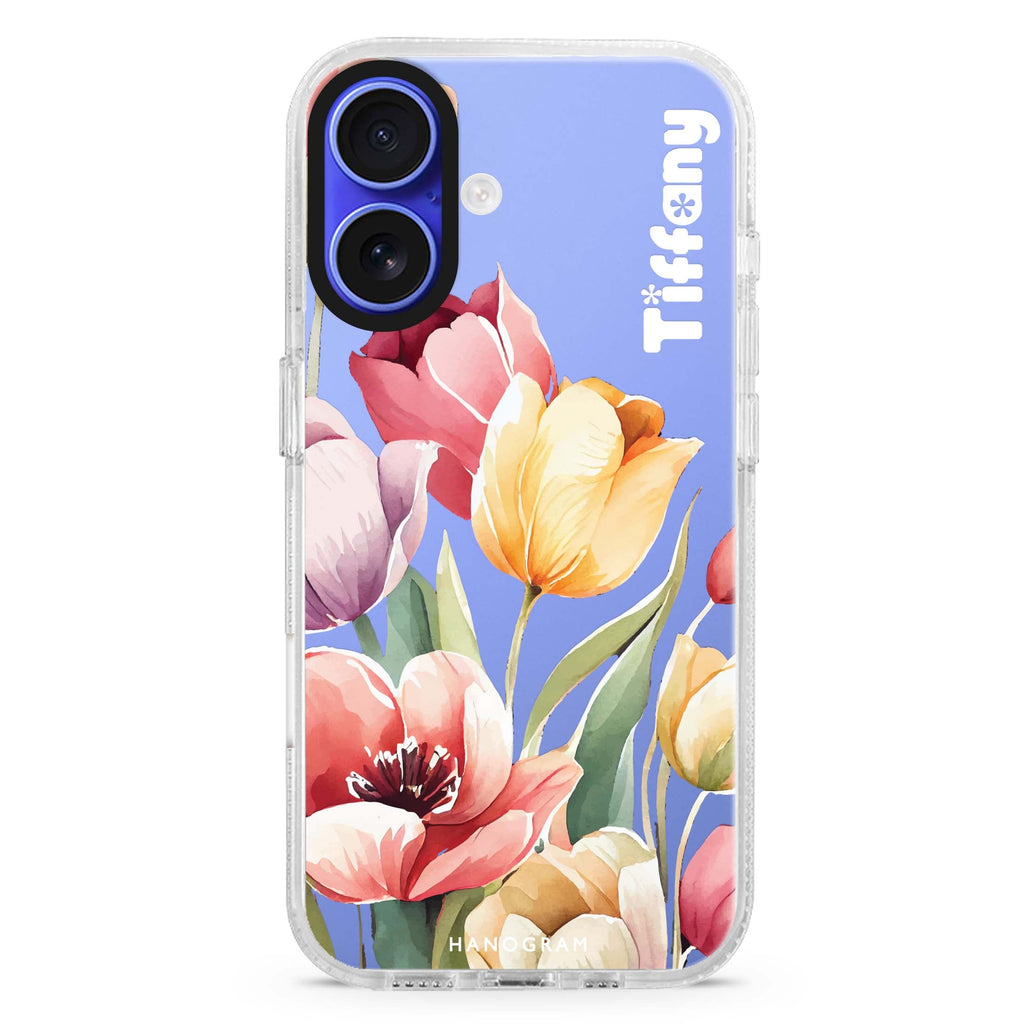 Watercolor tulip iPhone 16 Plus Ultra Clear Case