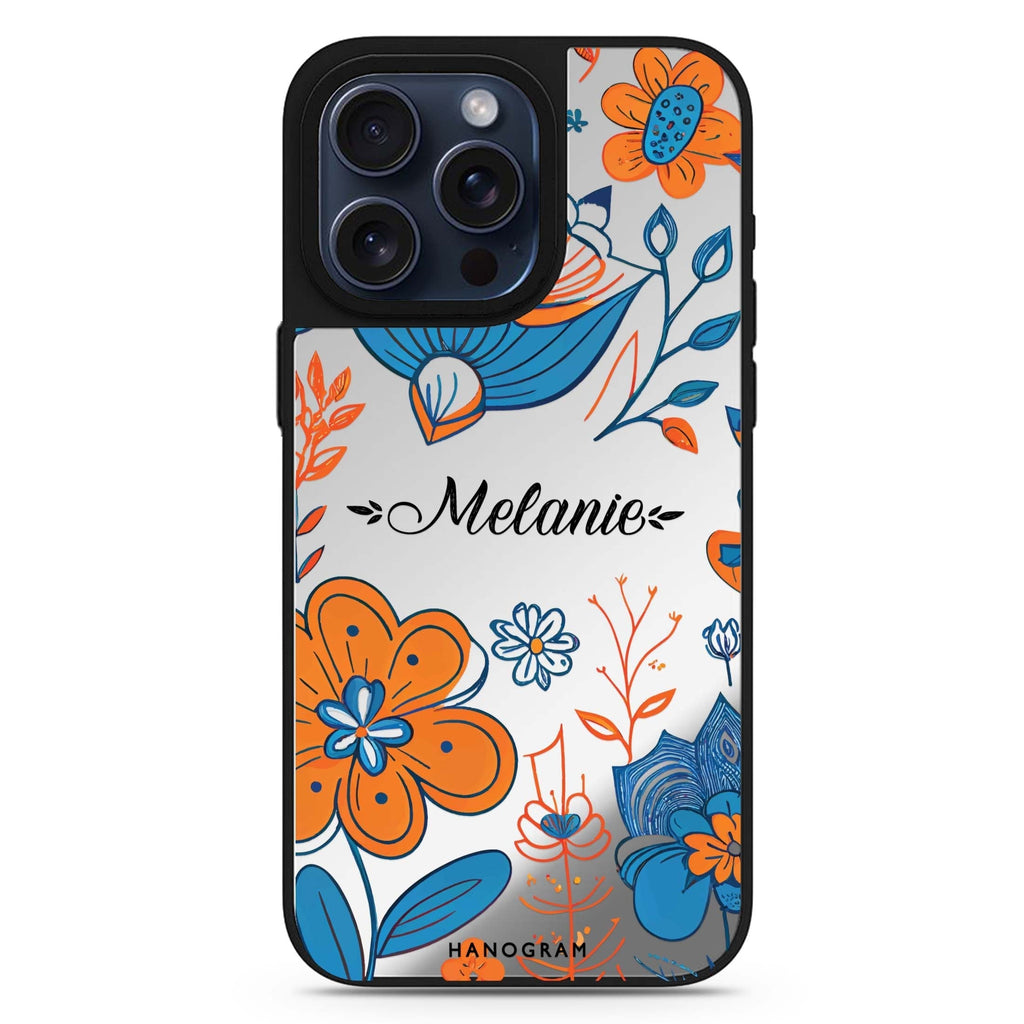 Floral Pattern #1 personalized name MagSafe mirror case for iPhone 16/15/14 Pro Max and Pro, main view