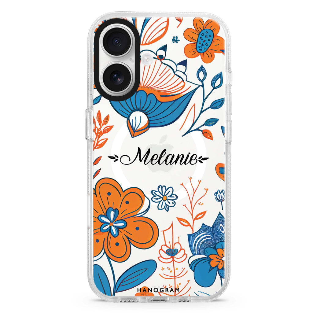 Floral Pattern MagSafe Compatible iPhone 16 Ultra Clear Case - Personalized and Stylish Protection