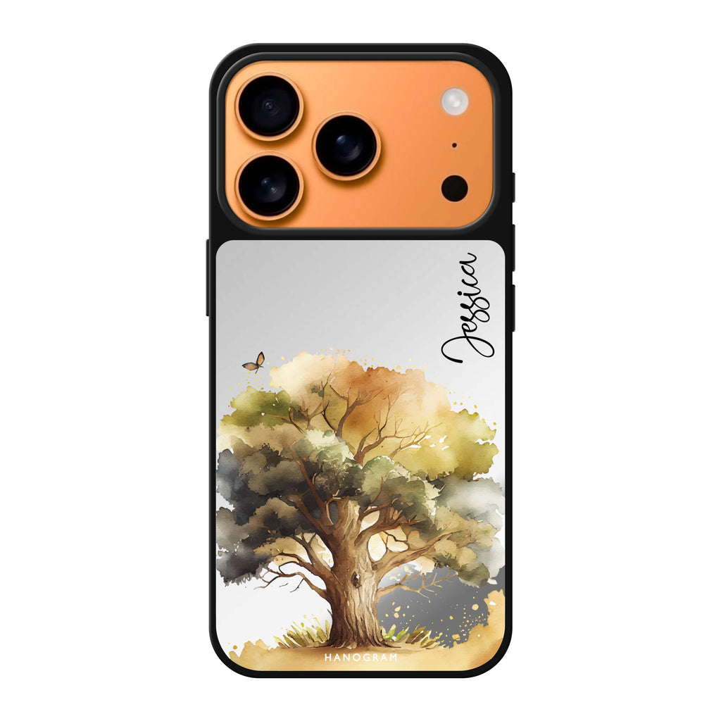Tree personalized name tree nature iPhone 17 Pro Max mirror case