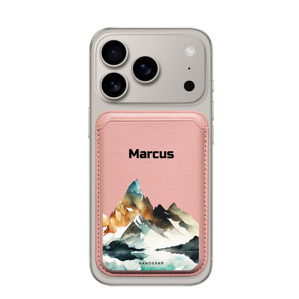 Hills custom name MagSafe wallet for iPhone, personalized magnetic card holder, main view