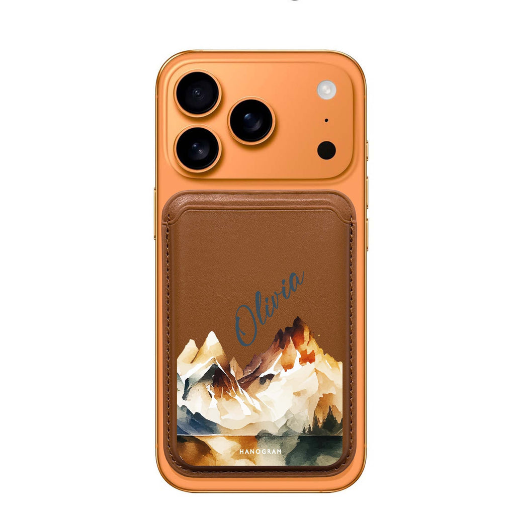 Hills Drawing custom name MagSafe wallet for iPhone, personalized magnetic card holder, main view