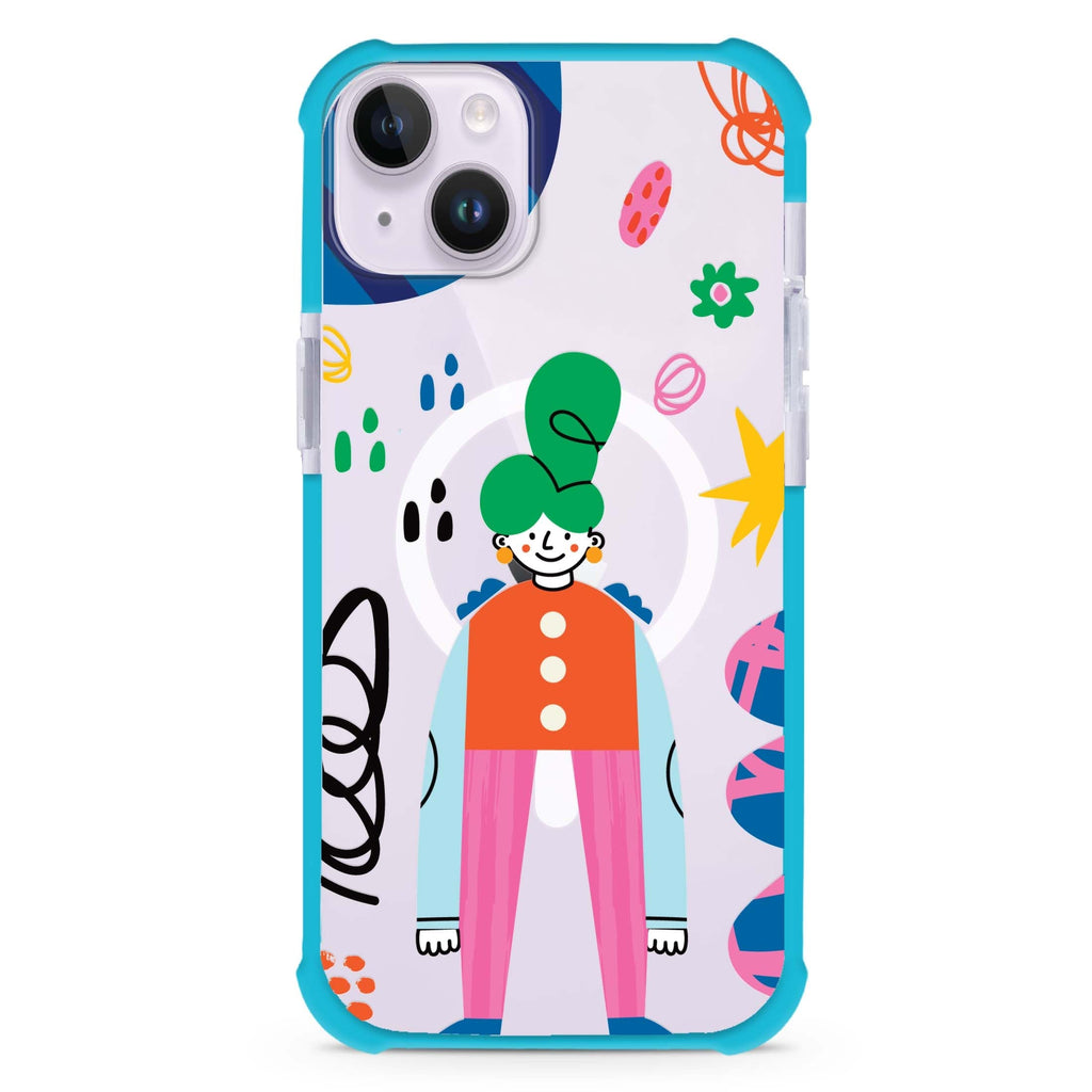 Abstract People iPhone 15 Plus MagSafe Compatible Ultra Shockproof Case