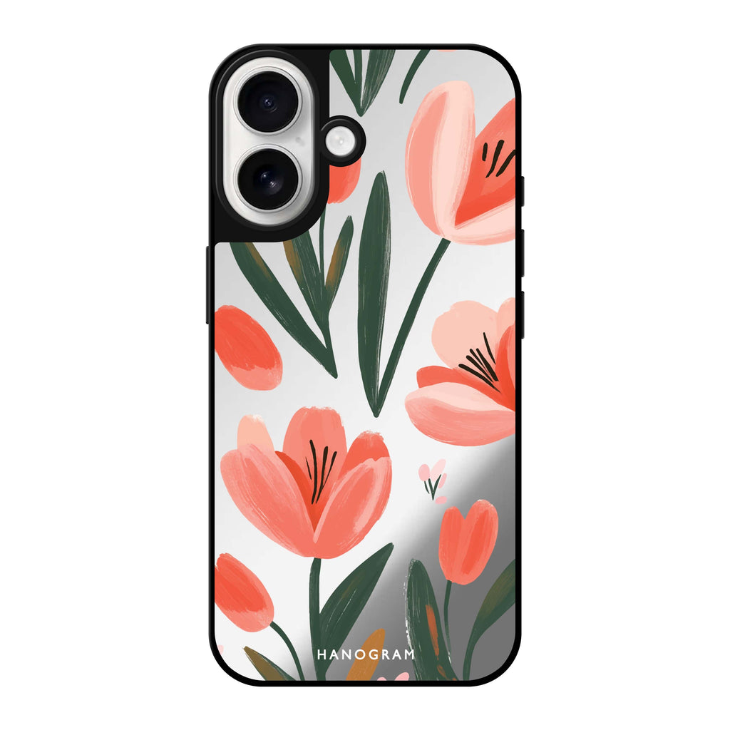 Reflective iPhone 16 Mirror Case –Tulip Joy iPhone Design