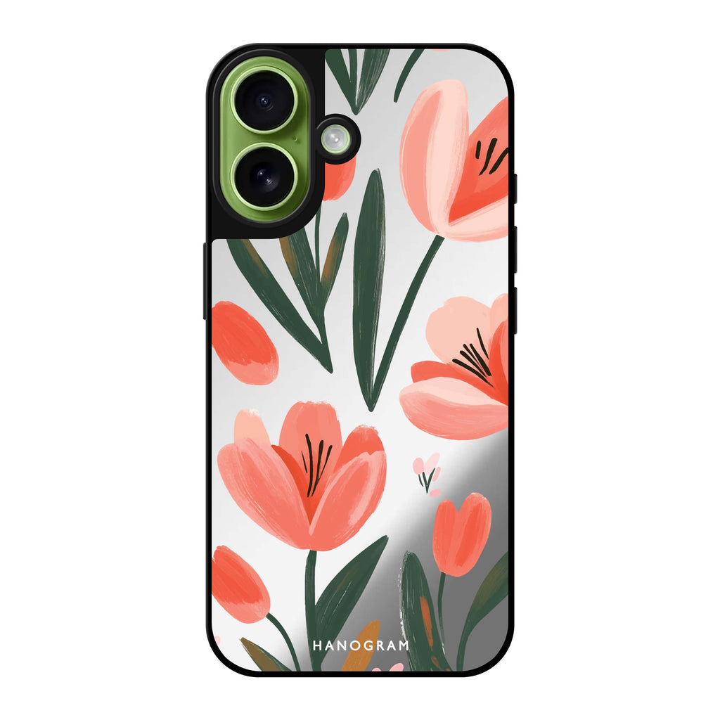 Reflective iPhone 16 Mirror Case –Tulip Joy iPhone Design