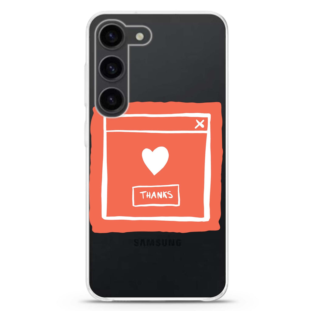 Sweet THANKS ultra-clear case for Samsung Galaxy S23/S22, front view