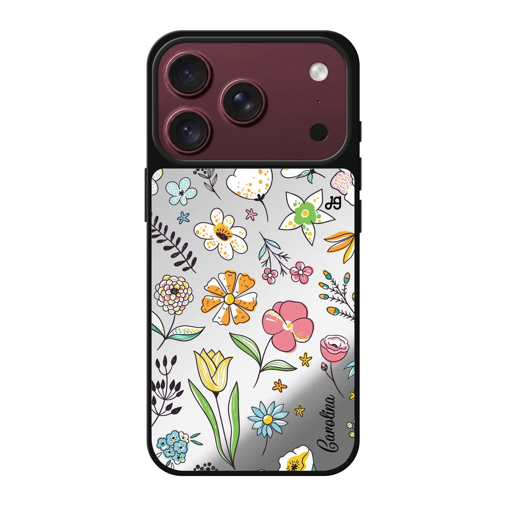 Spring Moment personalized name spring typography iPhone 18 Pro Max mirror case