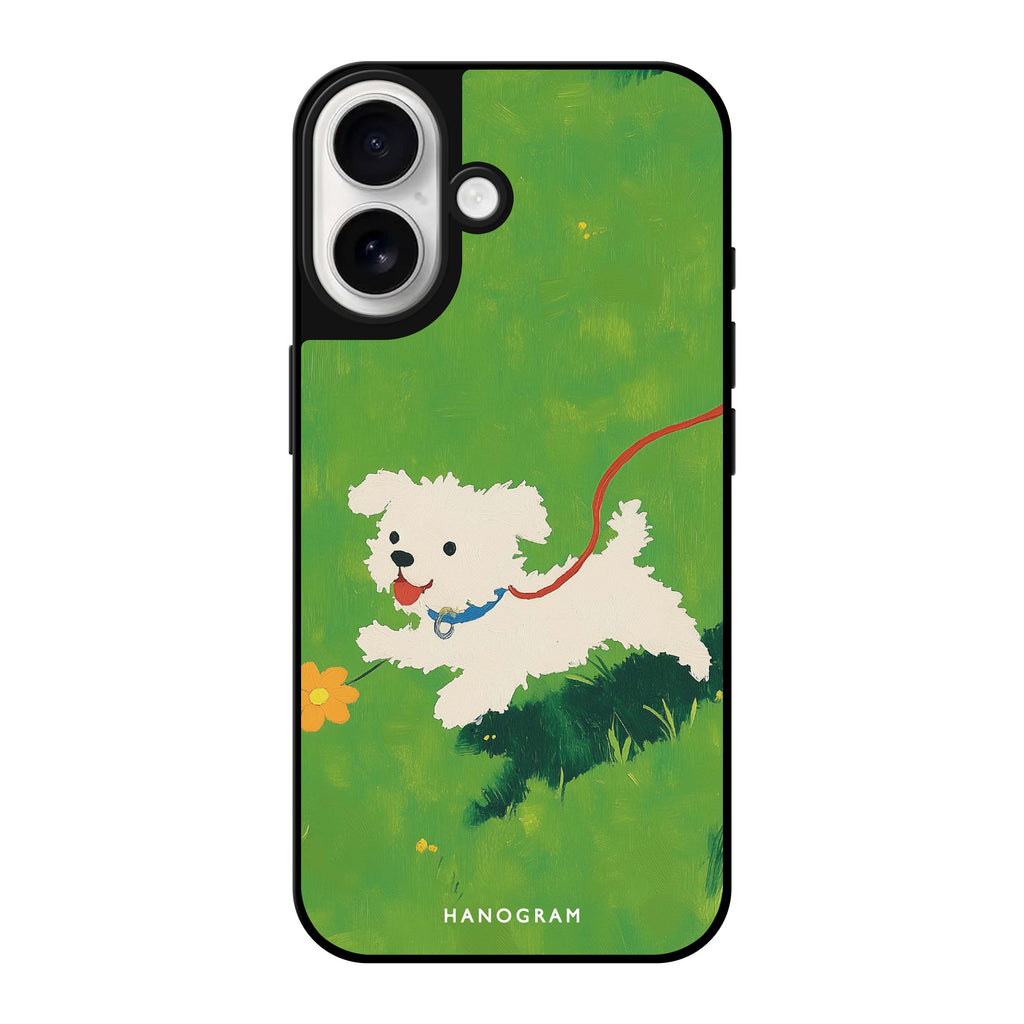 Reflective iPhone 16 Mirror Case –Puppy Pop Design