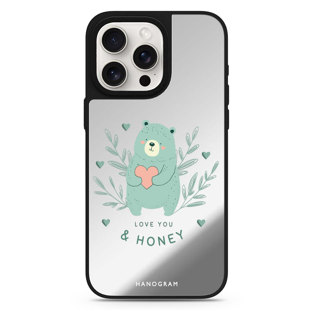 Honey Bear MagSafe compatible mirror case for iPhone 16/15/14 Pro Max and Pro, main view