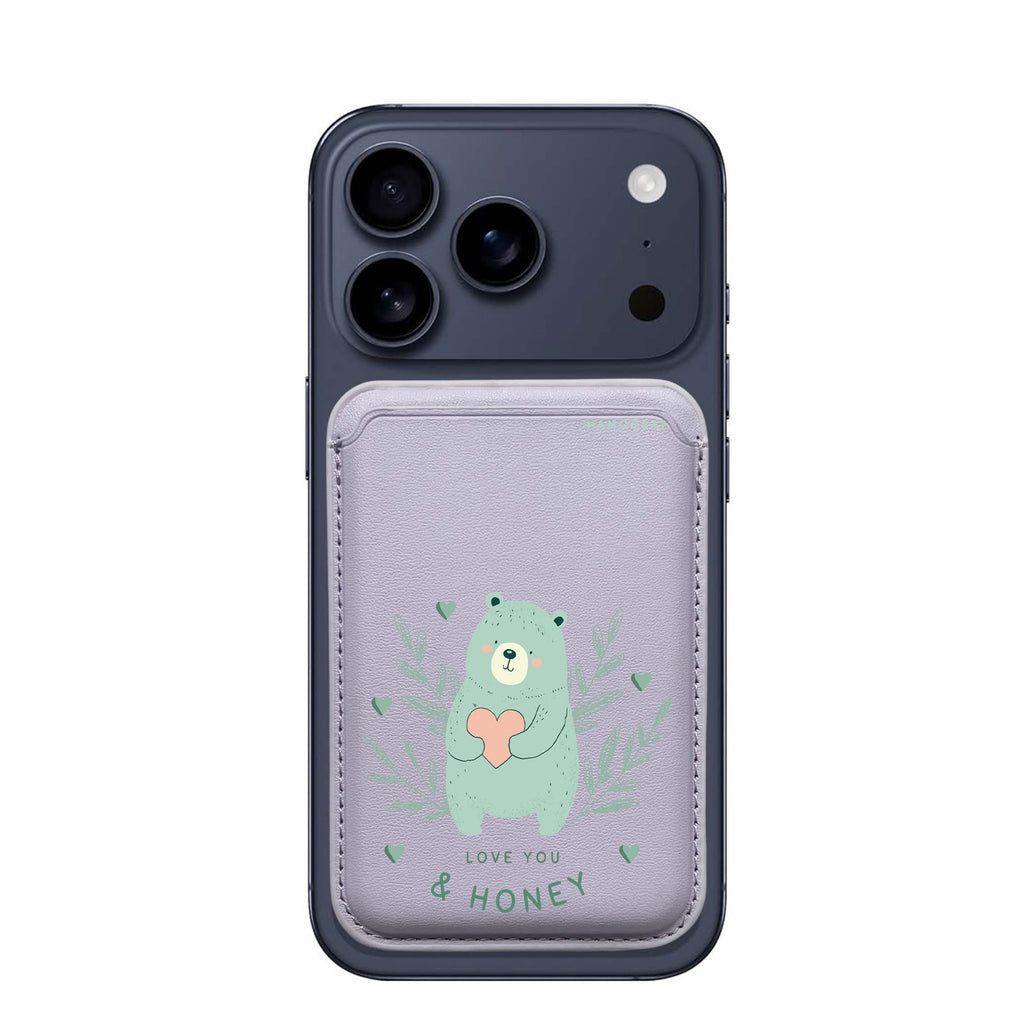 Honey Bear MagSafe wallet for iPhone, slim magnetic card holder, main view