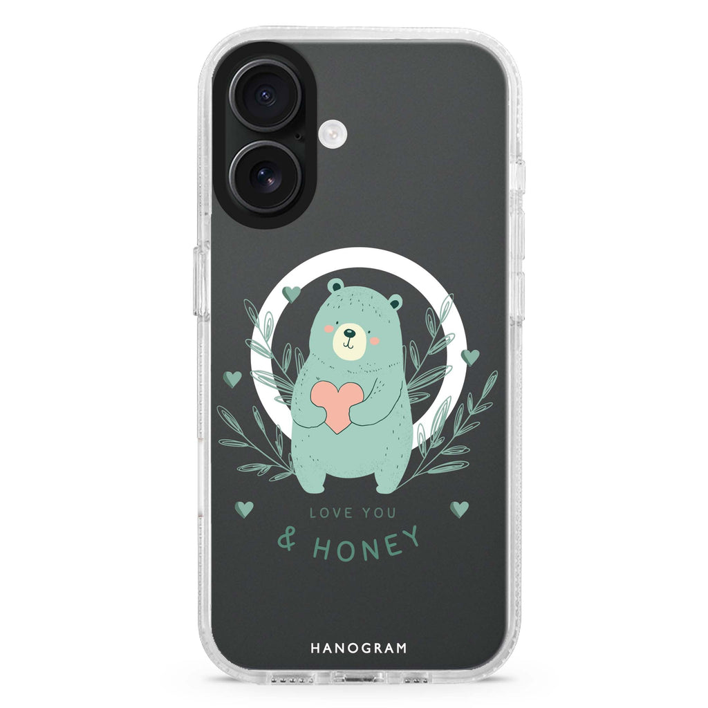 Honey Bear MagSafe Compatible iPhone 16 Ultra Clear Case - Personalized and Stylish Protection