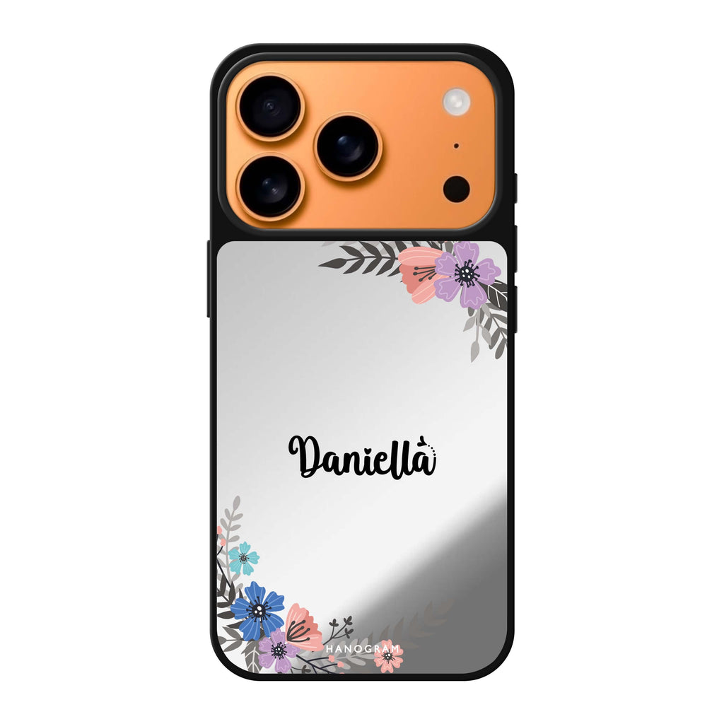 Blossom Bliss personalized name spring flower floral iPhone 17 Pro Max mirror case