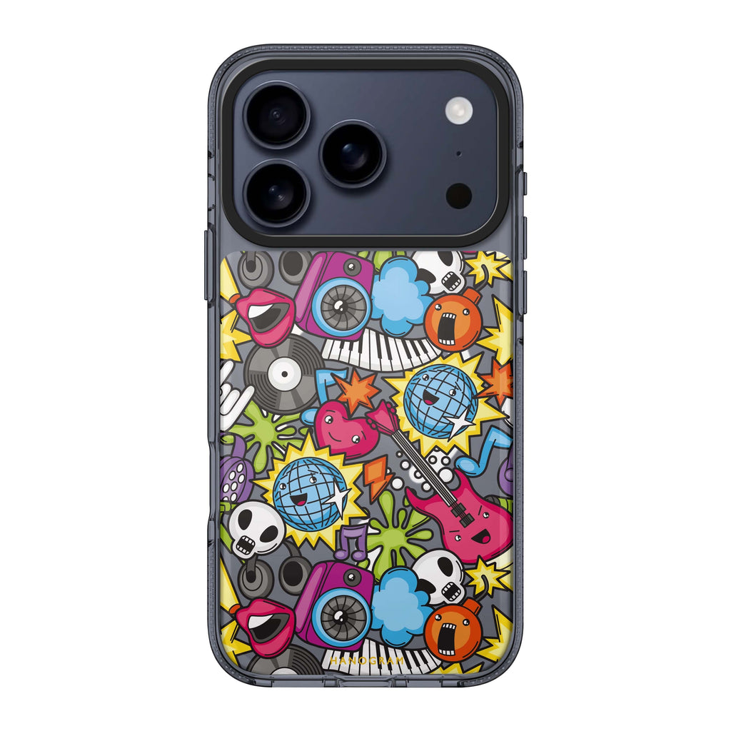 Music Time graphic iPhone 17 Pro Max ultra clear case