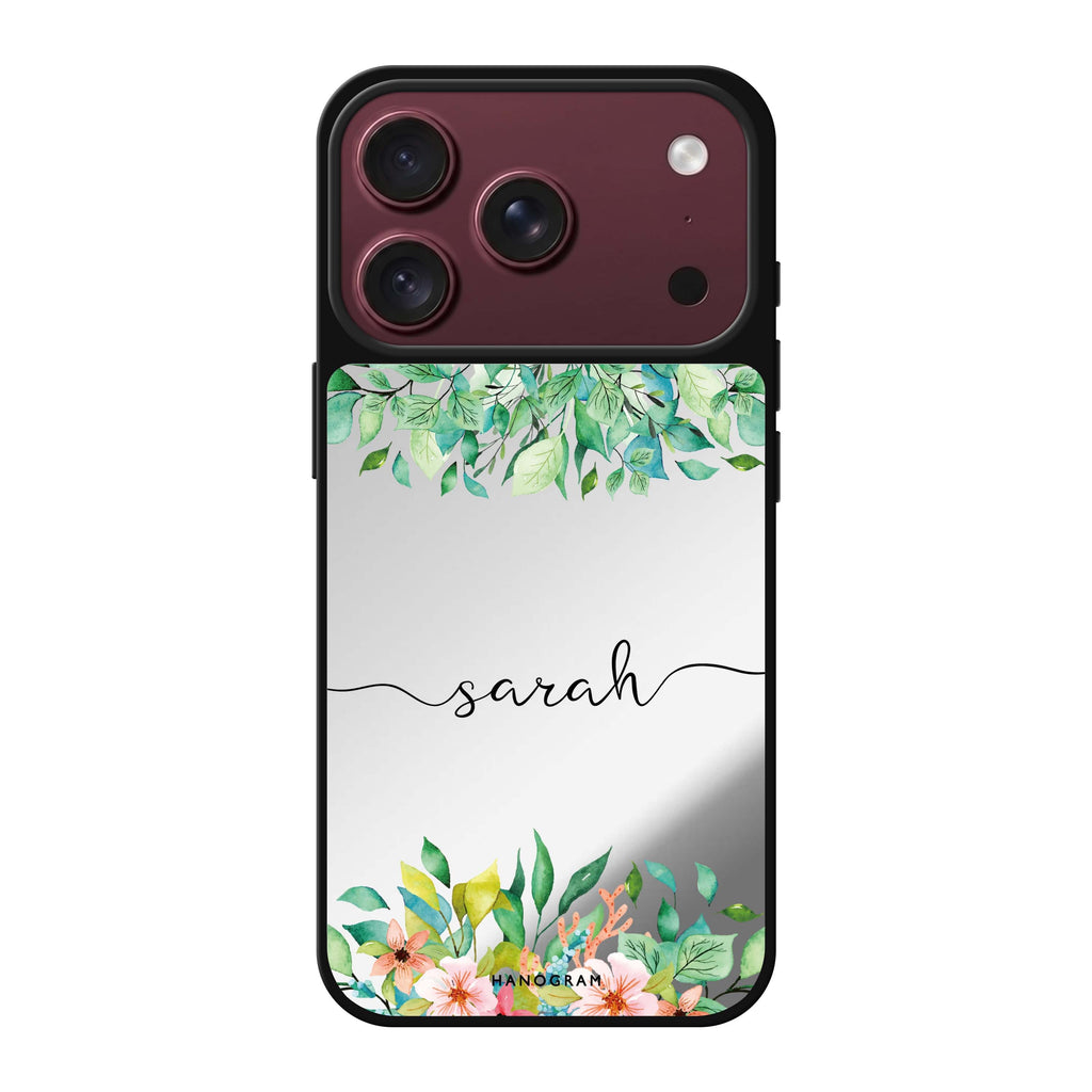 Floral Imagination personalized name spring flower floral iPhone 18 Pro Max mirror case