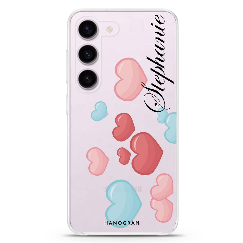 Full Love personalized ultra-clear case for Samsung Galaxy S23/S22, front view