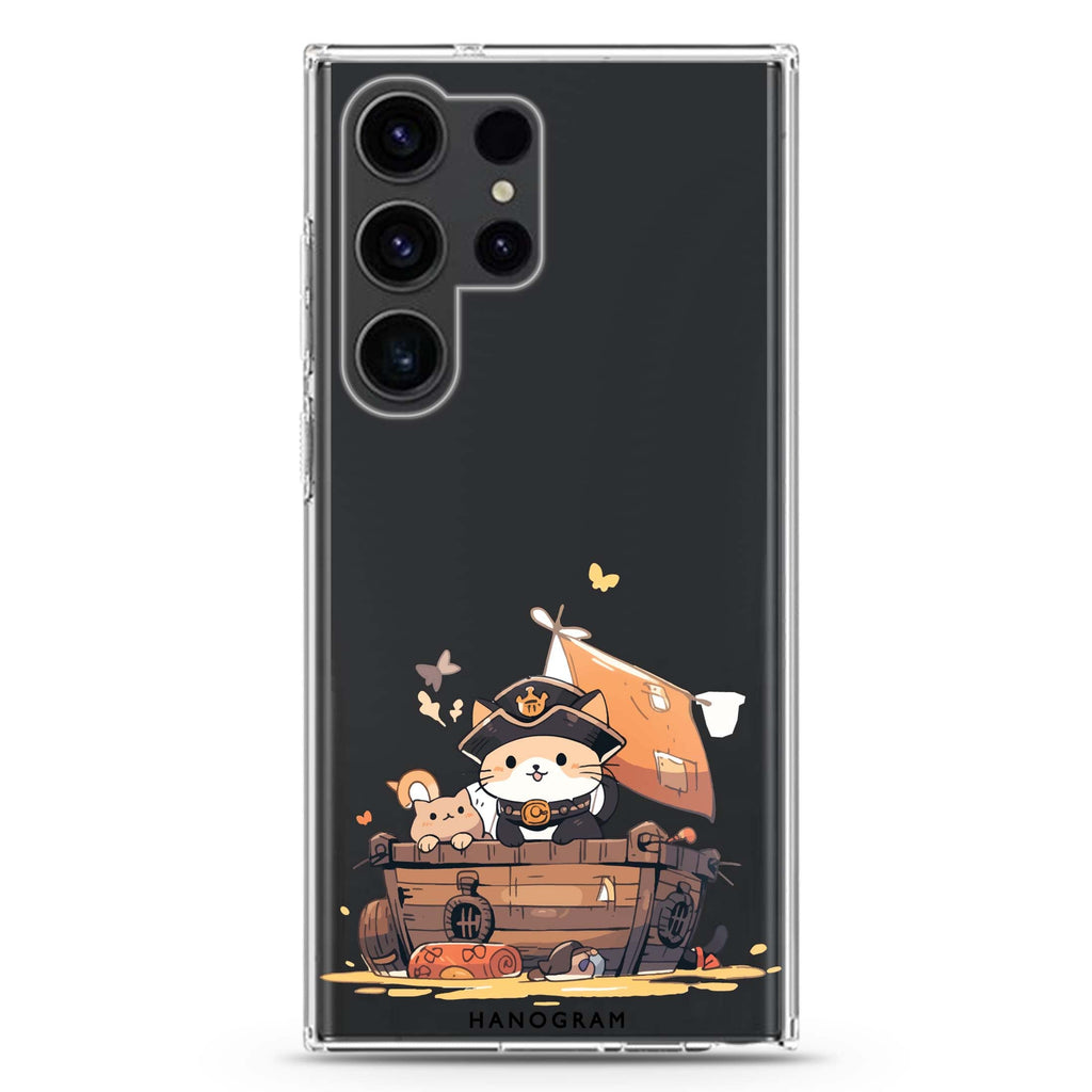 Feline Corsair Samsung Galaxy S26/S25/S24/S23/S22 Ultra ultra clear case, transparent design, main view
