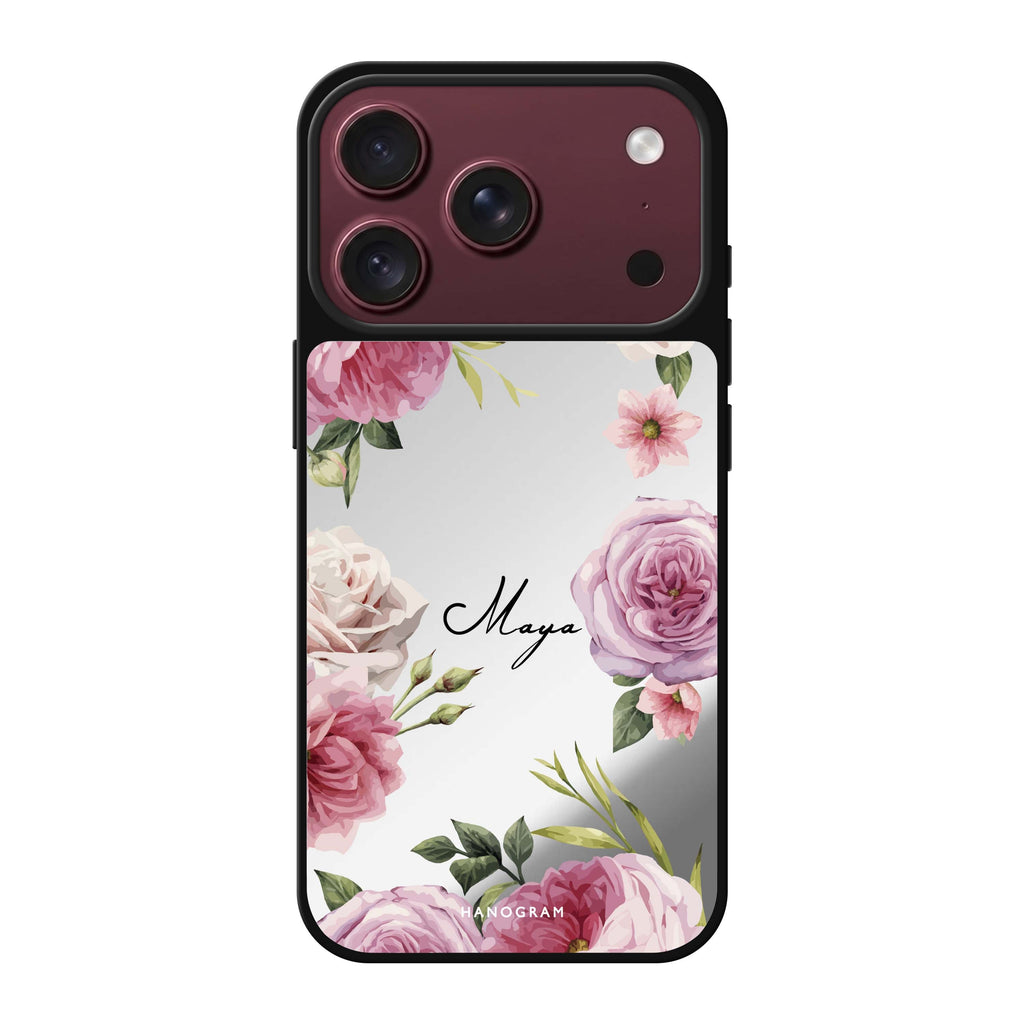 Beautiful Pretty Floral personalized name spring flower floral iPhone 18 Pro Max mirror case