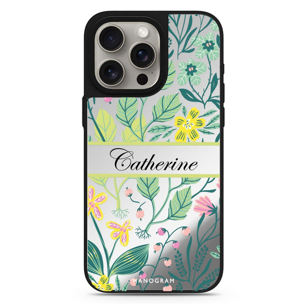 Fleur Fusion personalized name MagSafe mirror case for iPhone 16/15/14 Pro Max and Pro, main view