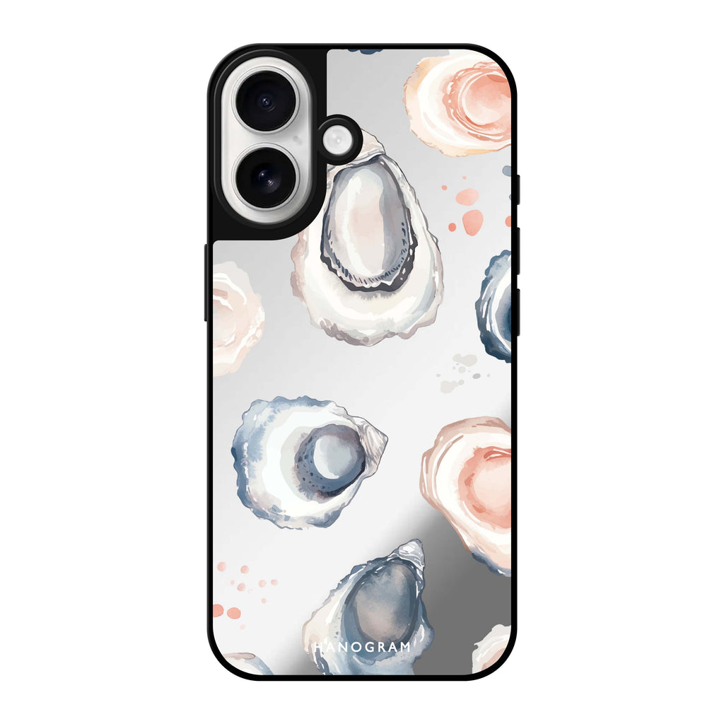 Reflective iPhone 16 Mirror Case –Oyster Whisper Design