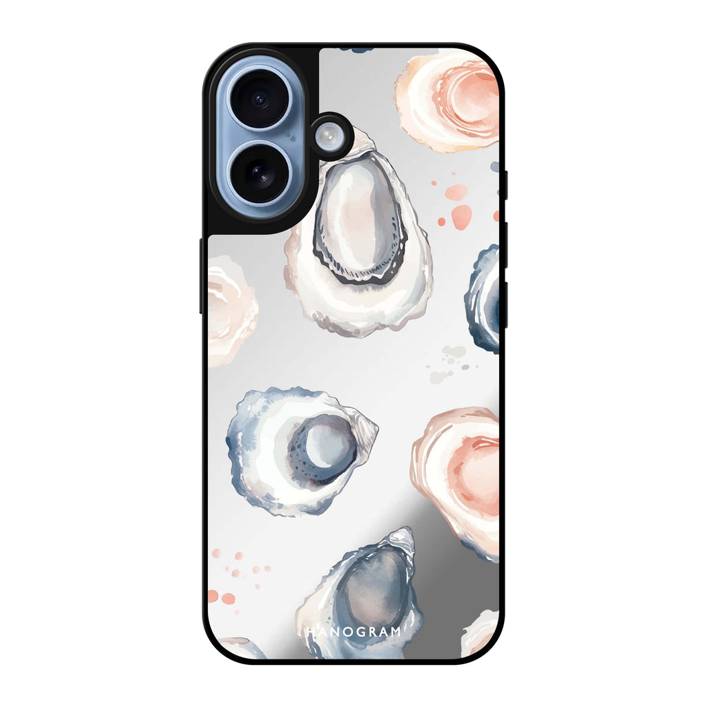 Reflective iPhone 16 Mirror Case –Oyster Whisper Design