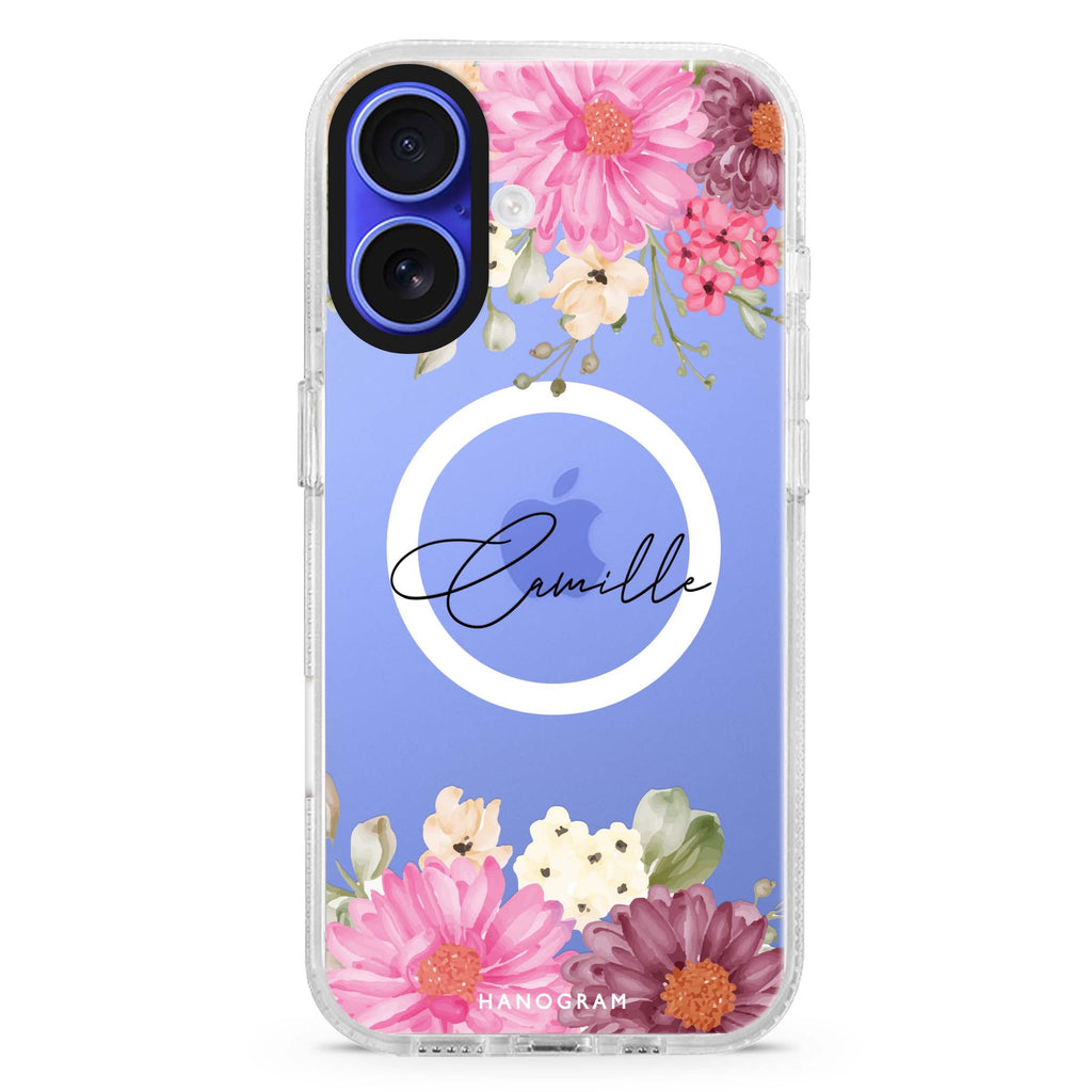 Blooms Bounty MagSafe Compatible iPhone 16 Ultra Clear Case - Personalized and Stylish Protection