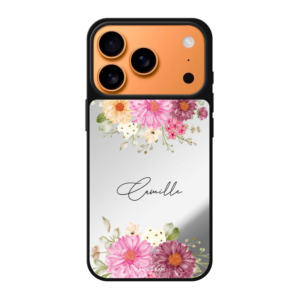 Blooms Bounty personalized name spring flower floral iPhone 17 Pro Max mirror case