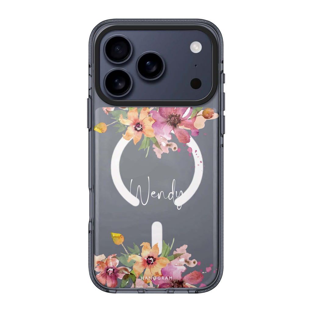 Garden Glow personalized name floral nature sparkle bright iPhone 17 Pro Max ultra clear case
