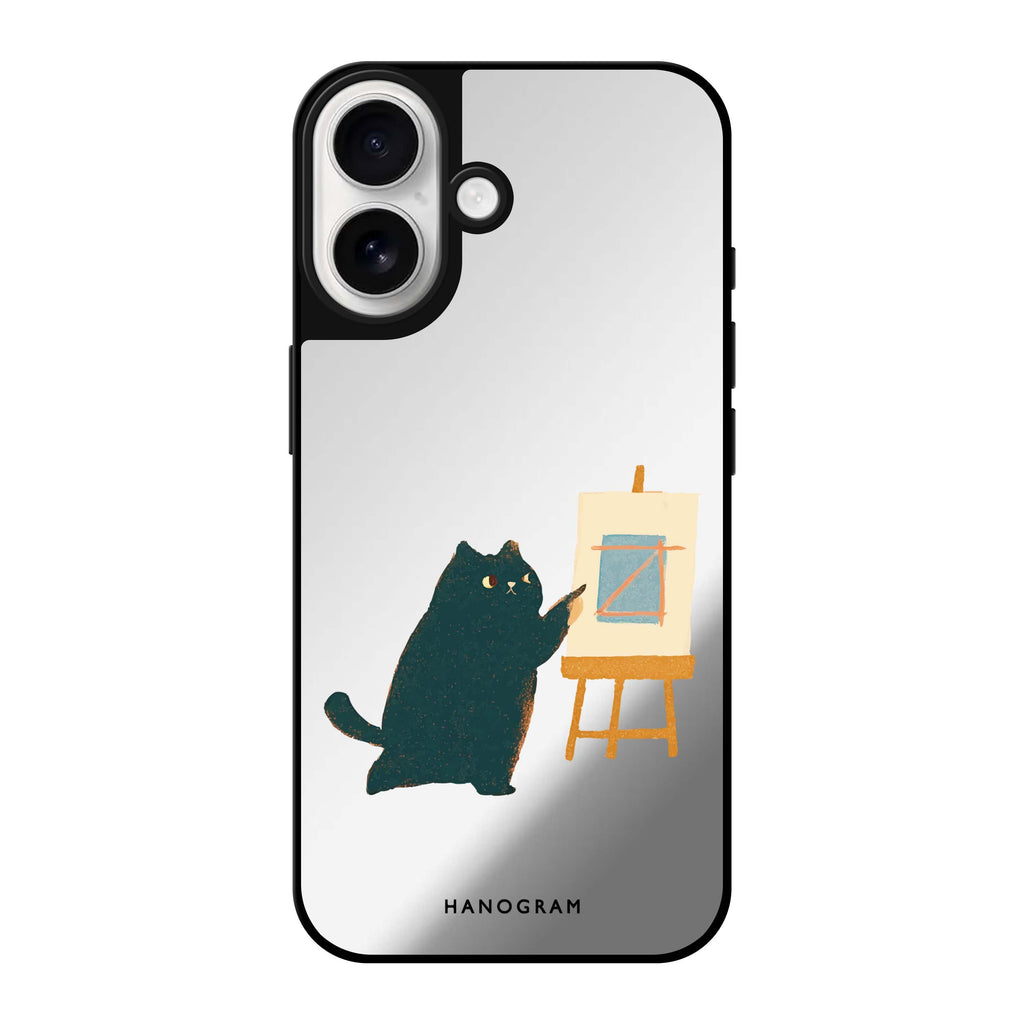 Reflective iPhone 16 Mirror Case –Meowsterpiece Design
