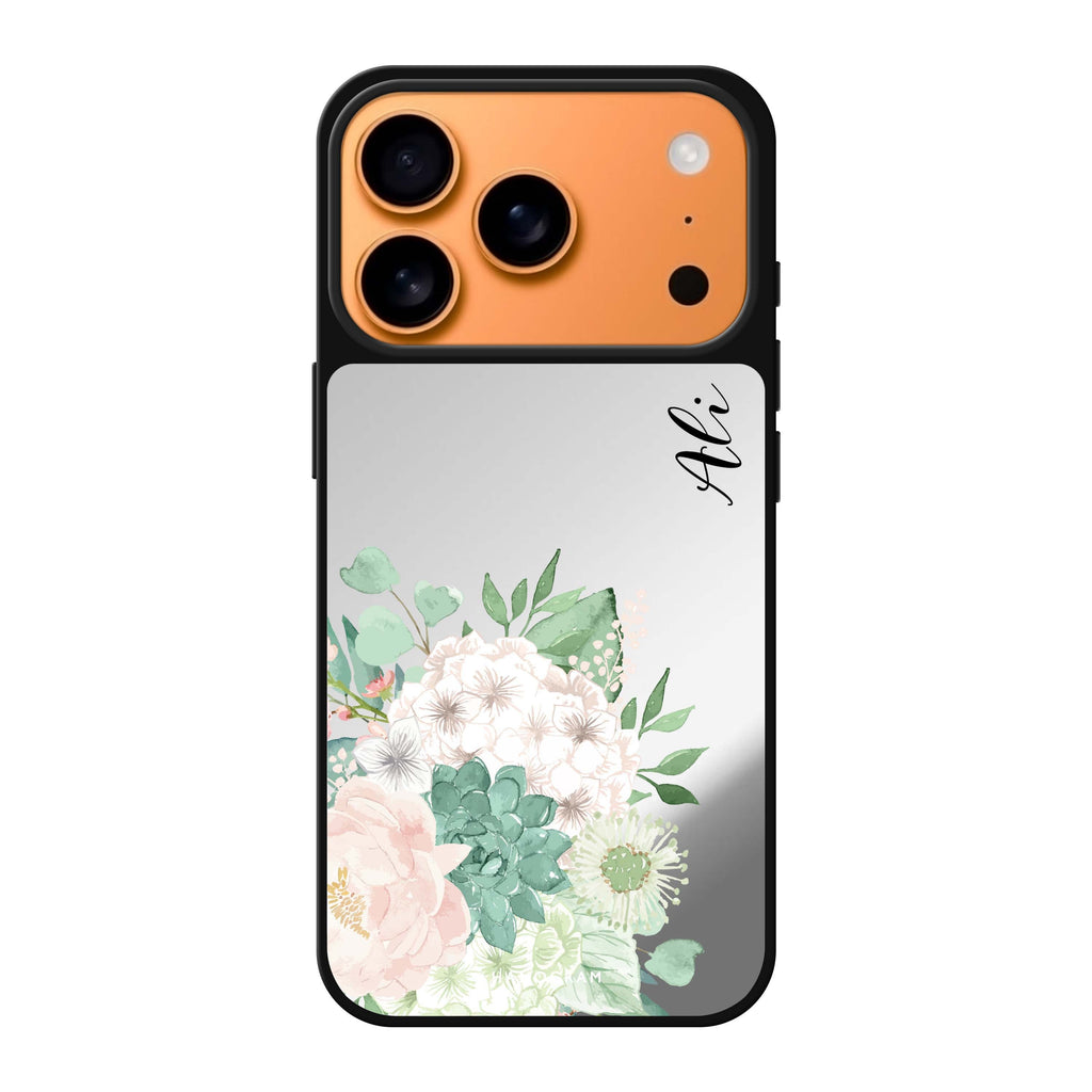 Vintage Flowers personalized name flower floral vintage iPhone 17 Pro Max mirror case