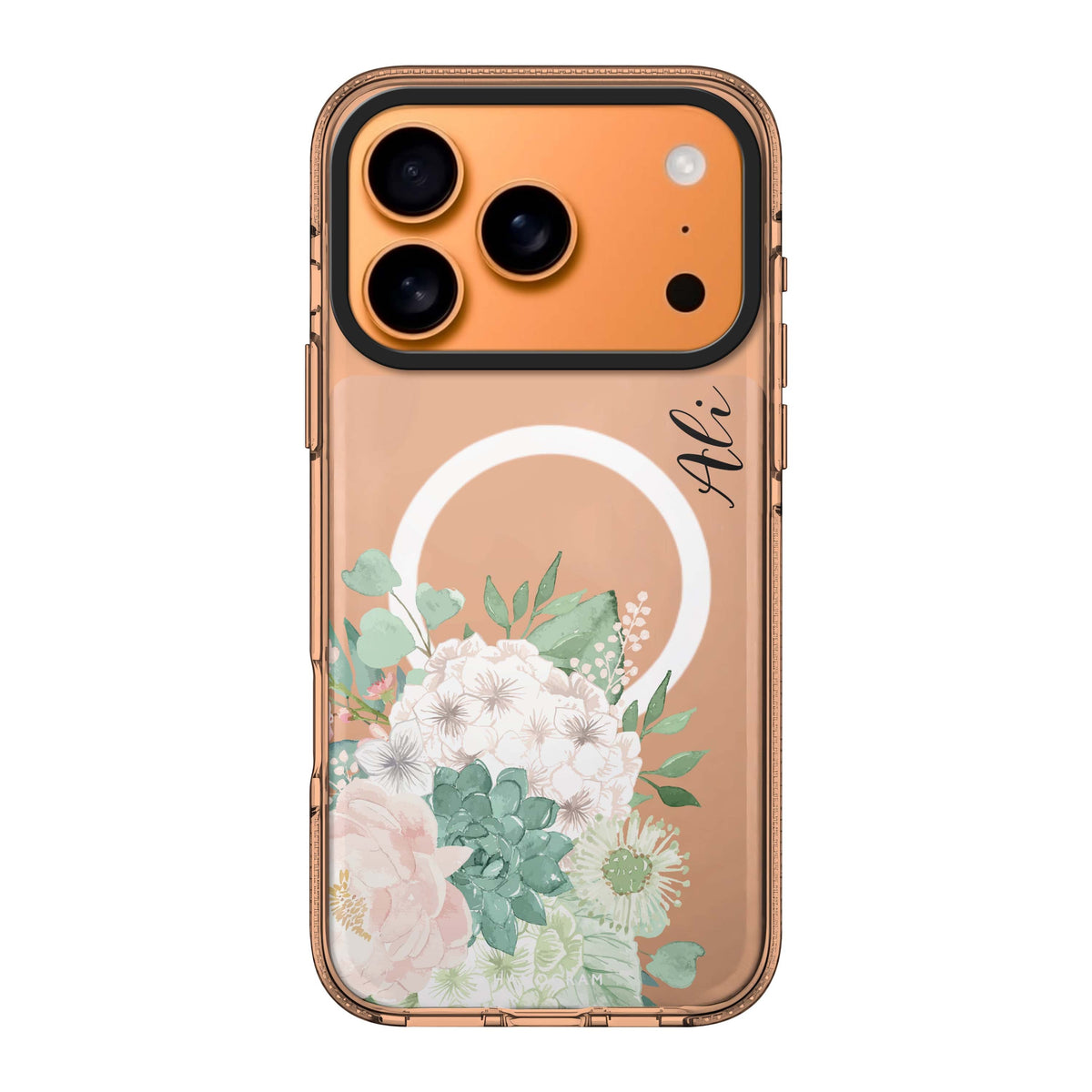Vintage Floral Monogram iPhone 15 Plus Ultra Shockproof Case