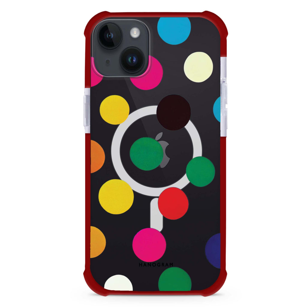 Polka Dot Pattern iPhone 15 Plus MagSafe Compatible Ultra Shockproof Case