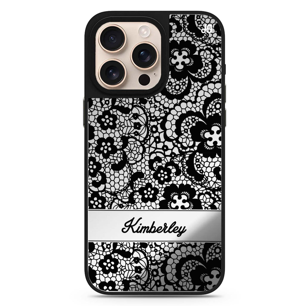 Reflective iPhone 16 Pro Mirror Case – My Lace Design