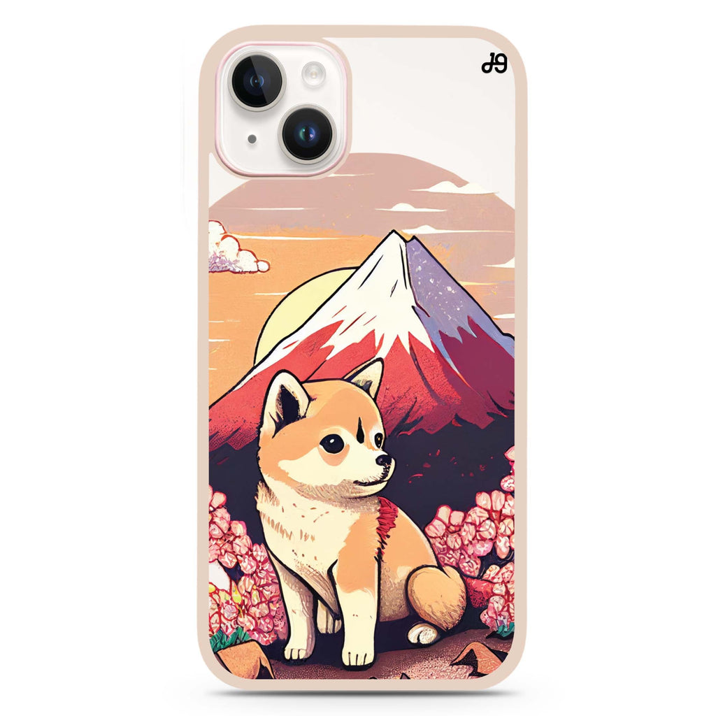 Shiba Inu & Fuji Mountain iPhone 15 Impact Guard Bumper Case
