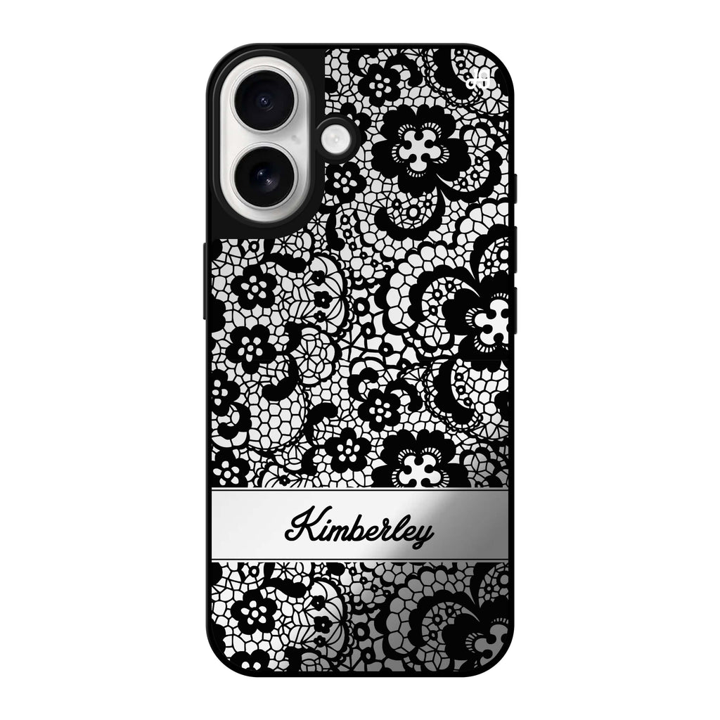 Reflective iPhone 16 Mirror Case –My Lace Design