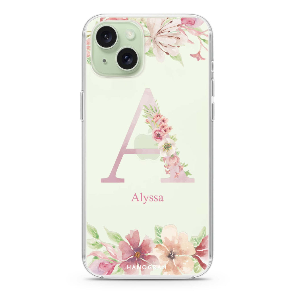 Monogram & Floral iPhone 15 plus 水晶透明保護殼