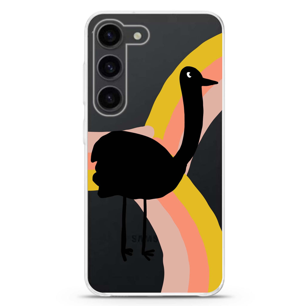 Rainbow Bird ultra-clear case for Samsung Galaxy S23/S22, front view