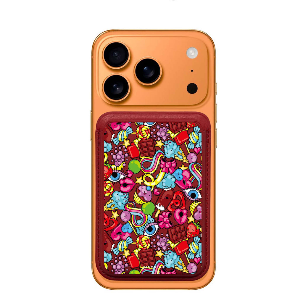 Doodle Delights MagSafe wallet for iPhone, slim magnetic card holder, main view