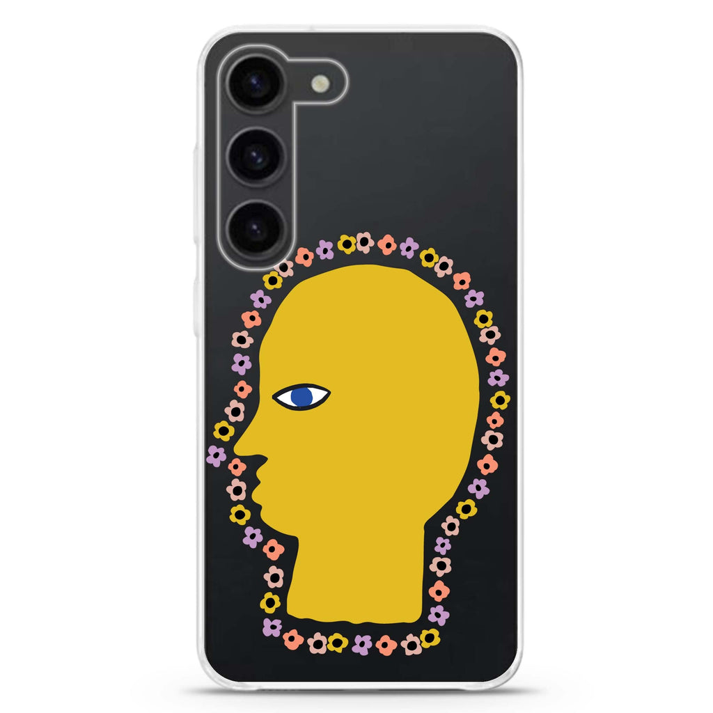 Floral Brain ultra-clear case for Samsung Galaxy S23/S22, front view