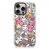 Bunny Doodles iPhone 16/15/14 Pro Max & Pro ultra clear case rabbit illustration, front product view