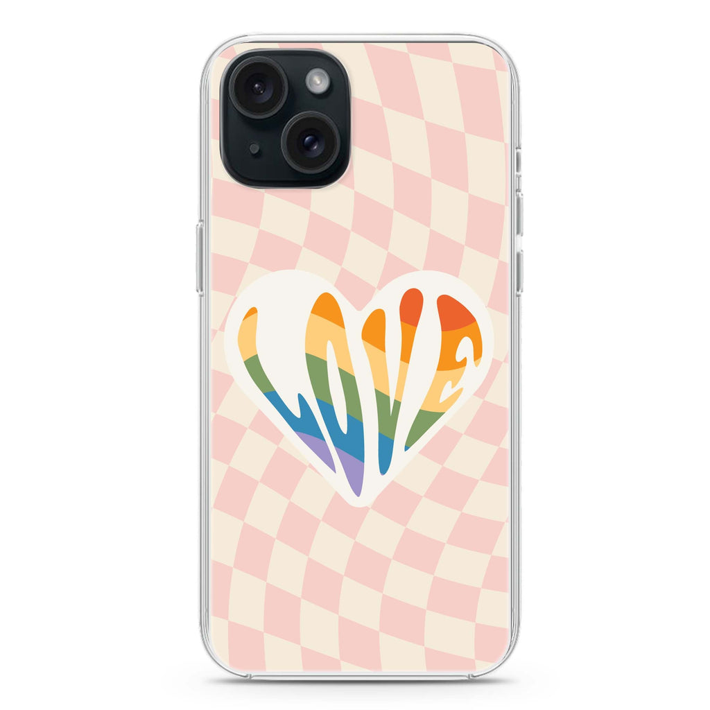 Rainbow LOVE iPhone 15 Plus MagSafe Compatible Ultra Clear Case