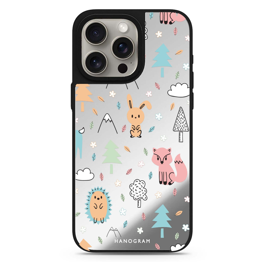 Whimsy Wildlife MagSafe compatible mirror case for iPhone 16/15/14 Pro Max and Pro, main view