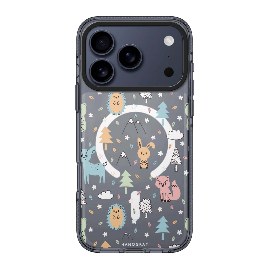 Whimsy Wildlife graphic whimsical iPhone 17 Pro Max ultra clear case