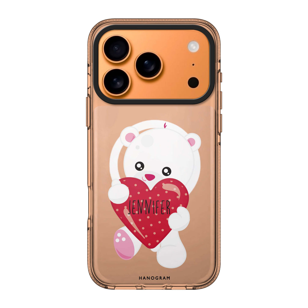 Lovely Bear personalized name bear animal iPhone 17 Pro Max ultra clear case