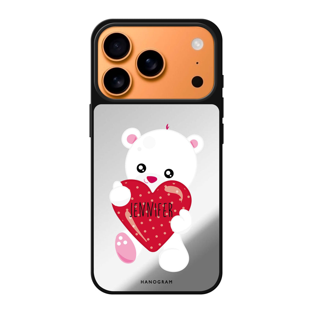 Lovely Bear personalized name bear animal iPhone 17 Pro Max mirror case