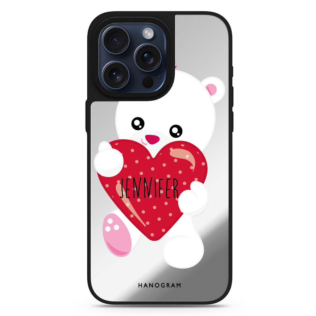 Lovely Bear personalized name MagSafe mirror case for iPhone 16/15/14 Pro Max and Pro, main view
